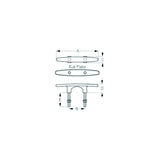 Sea-Dog 041856 Arch Stud Mount Stainless Steel Cleat, 6"