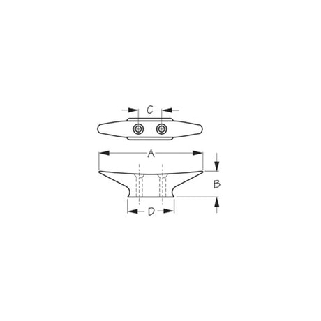 Sea-Dog 042103 Closed Base Brass Cleat, 3-3/16", Bulk