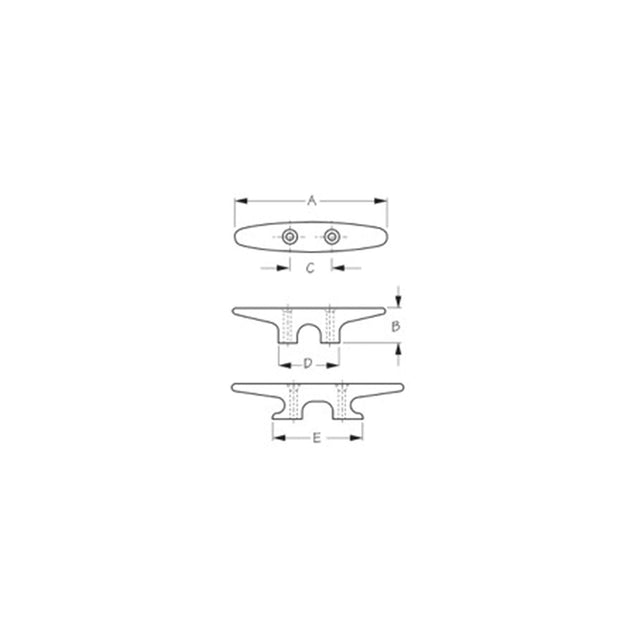 SeaDog 0433621 Heavy Duty Nylon Cleat, Flat Dark Earth, 1 pr.