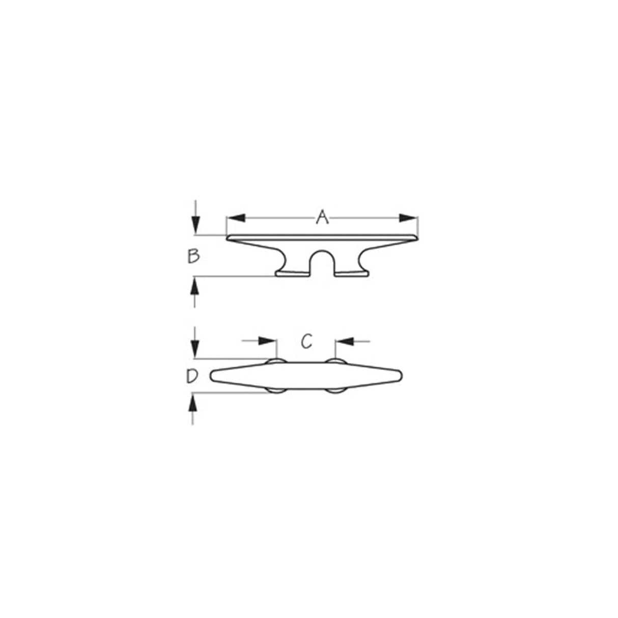 Sea-Dog 046046 Weldable Aluminum Cleat, 6"