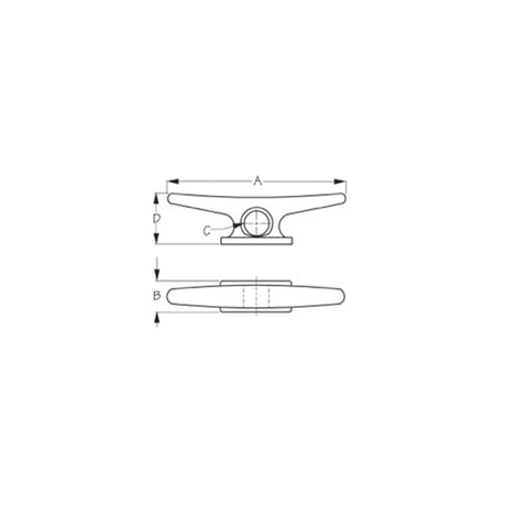 Sea-Dog 046210 Large Weldable Aluminum Cleat, 10"