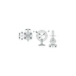 Sea-Dog 089513 Swivel Eye Plate with Ring, A:2", B:1-9/16", C:1-3/8", D:1", E: 1-15/16" F:5/16" #10 FH
