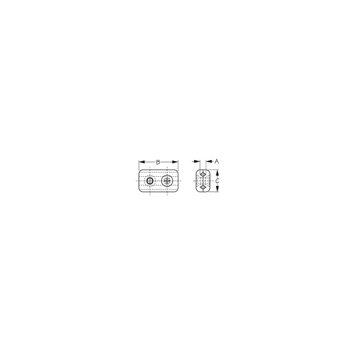 Chrome Plated Zinc Cable Clamp, Pair