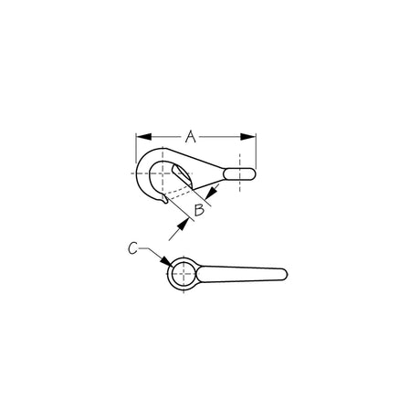 Seadog 1461231 Fast Eye Boat Snap, Stainless, Size 3