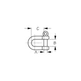 Seadog 147108 Stainless Steel "D" Shackle, 5/16"