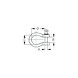 Sea-Dog 147606 Galvanized Shackle-Load Rated, , A:5/16" , B:9/16", C:13/16", D:1-1/8", Max Load: 1/2" Ton