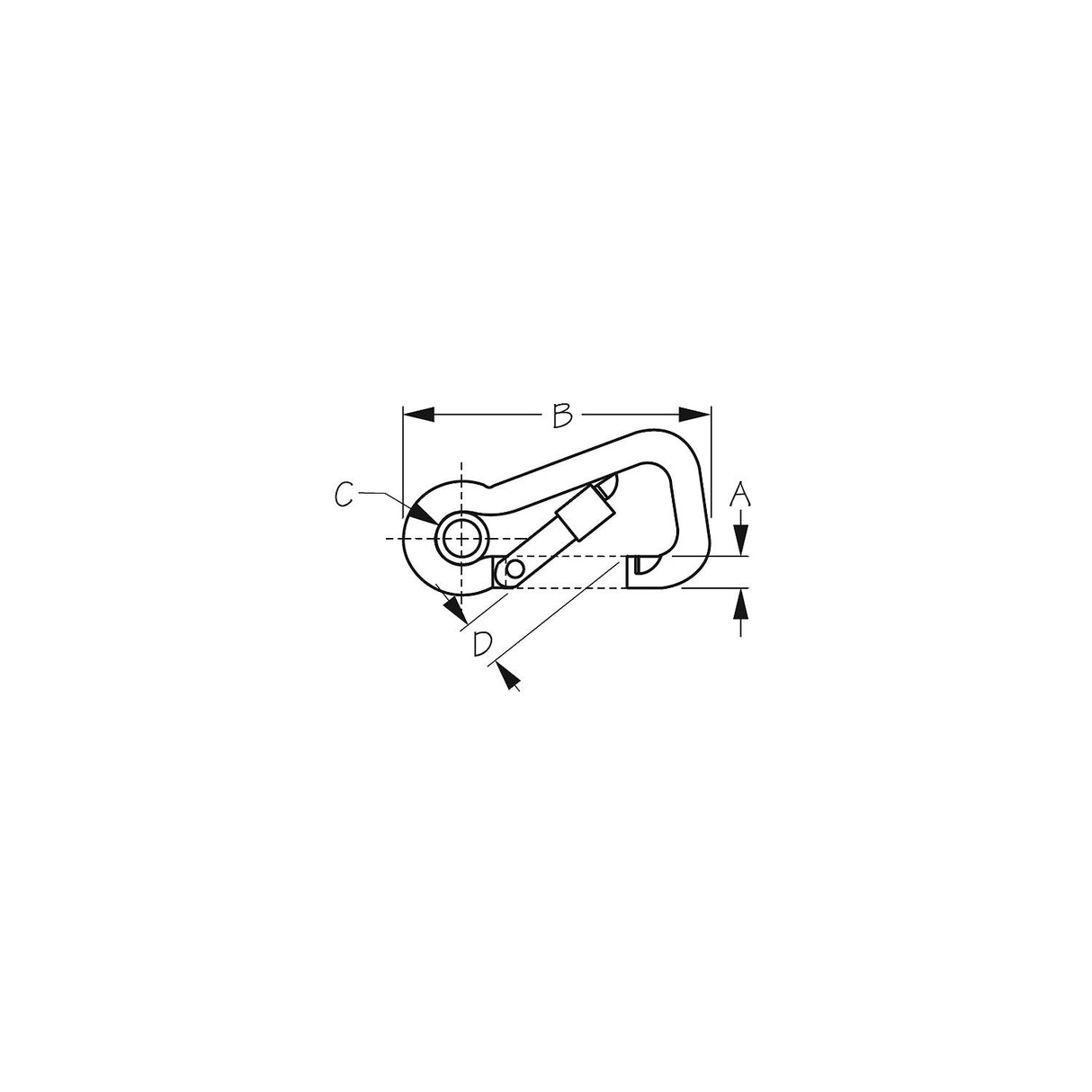 SeaDog 150108 Locking Asymmetrical Snap & Eye Insert, 316 Stainless Steel, 4"