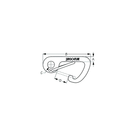 SeaDog 155500 Spring Gate 4" Asymmetrical Snap Hook