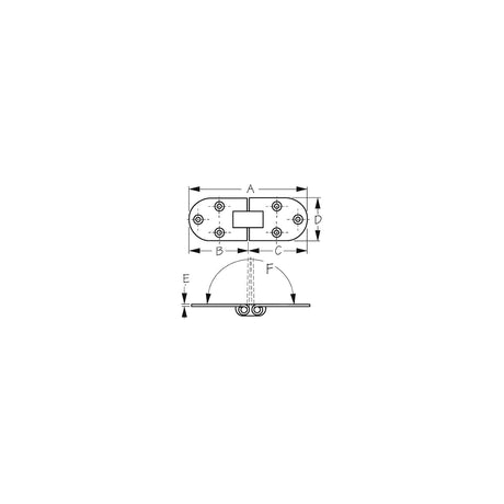 Sea-Dog 2015511 Stainless Flush 2-Pin Hinge