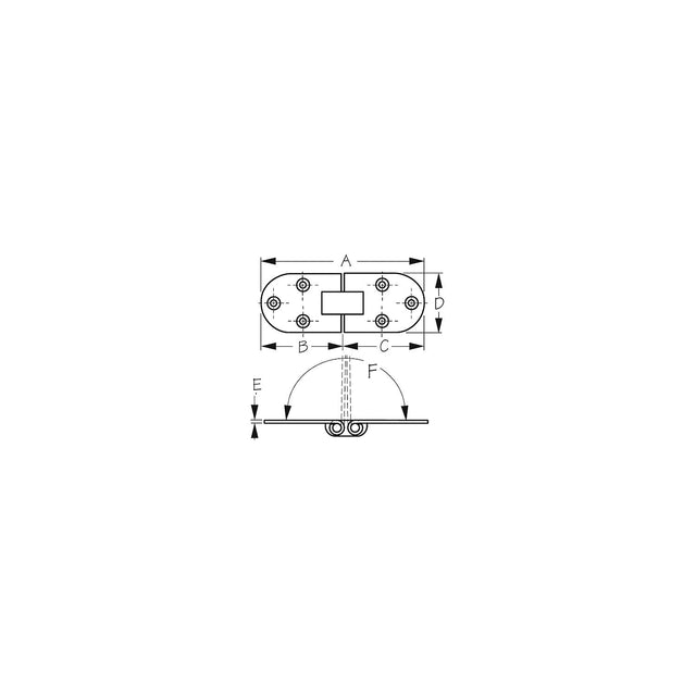 Sea-Dog 2015511 Stainless Flush 2-Pin Hinge