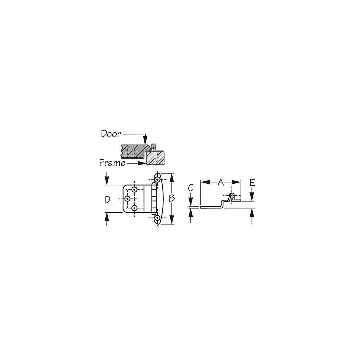 Sea-Dog 2019161 Semi-Concealed Stainless Hinges, Pr.