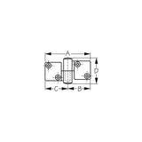SeaDog Take-Apart Hinge | Investment Cast 316 Stainless Steel | #10 Fastener | 3-1/2" x 2"