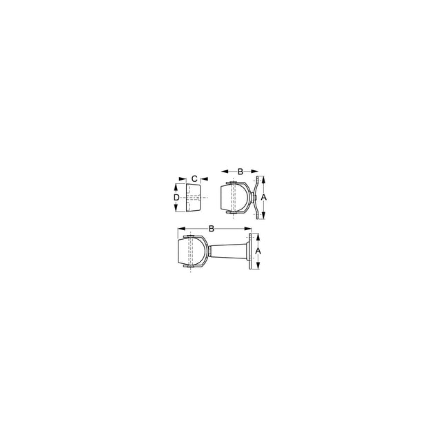 Sea-Dog 2217501 Magnetic Doorstop, A: 1-13/16", B:9/16", C: 1-9/16"D:1-3/16", #10 RH