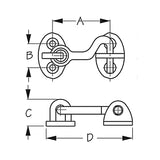 Sea-Dog 2220501 Door Hook, 1-1/2" Chrome/Brass