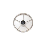 SeaDog 230215 15" 6-Spoke Stainless Steering Wheel w/Plastic Center Cap, 25° Dish