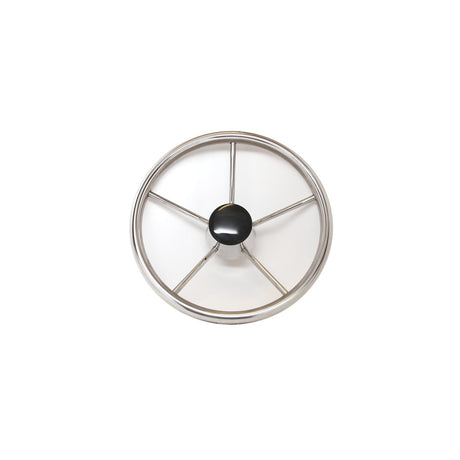 SeaDog 230211 11", 5-Spoke Stainless Steering Wheel w/Plastic Center Cap, 25° Dish