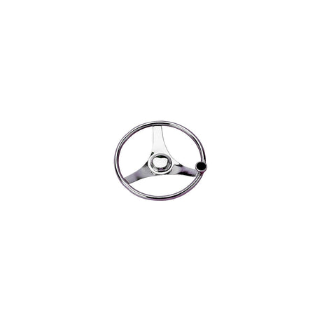 Sea-Dog 230323 3-Spoke Stainless Steering Wheel With Integral Knob, 13-1/2"