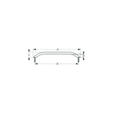 Sea-Dog 2546031 Stud Mount Handrail, Tube: 3/4", A:12", B:10-3/4", C: 2" D:1-1/4" Fastener: 5/16"-18 Nut, Stainless