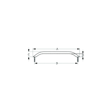 Sea-Dog 2546111 Stud Mount Handrail, Tube: 3/4", A:8-3/4 " B: 7-1/2" C:1-3/4" D:1-1/4" Fastener: 5/16"-18 Nut, Black Matte