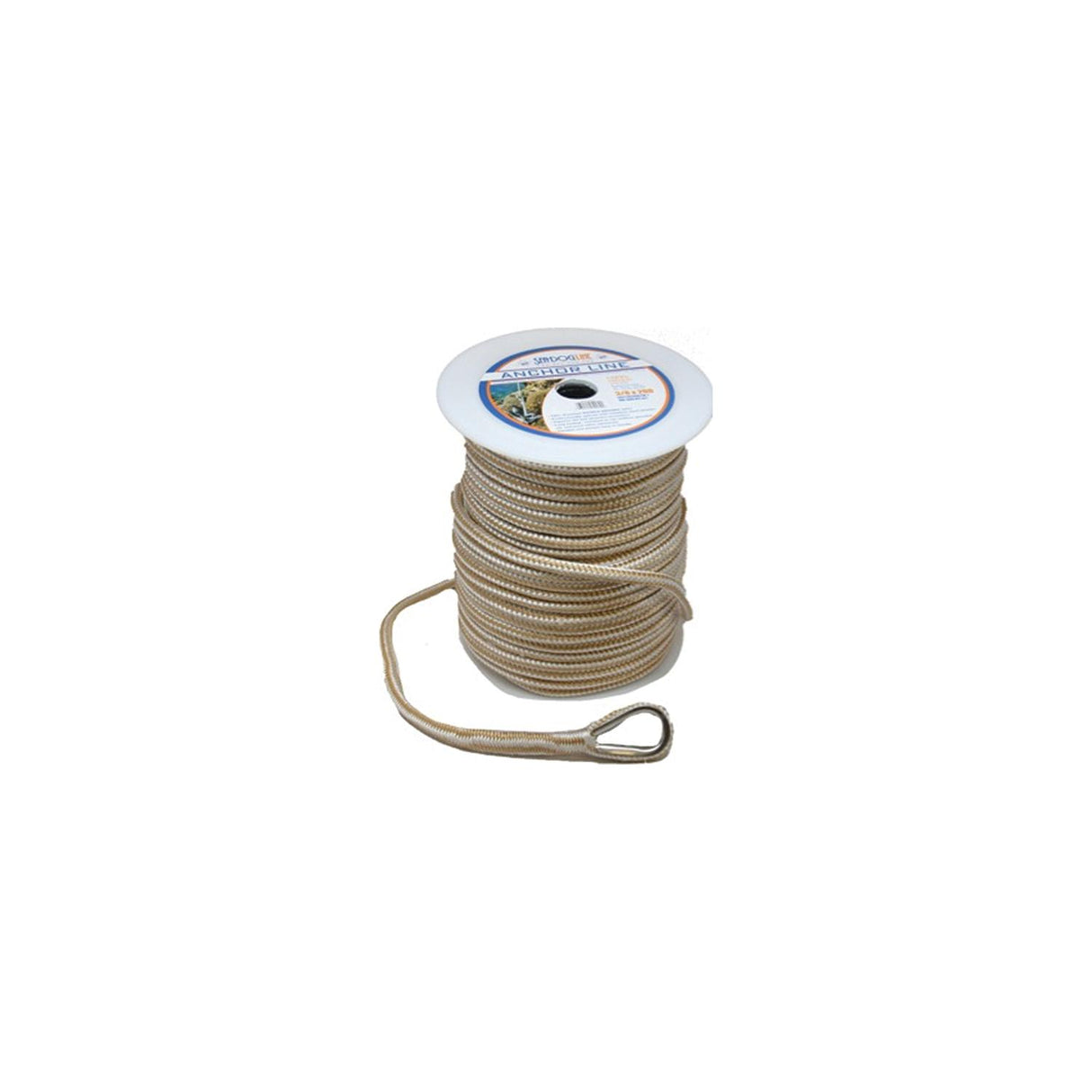 Sea Dog Premium Double Braided Nylon Anchor Line Gold/White, 1/2" × 300'