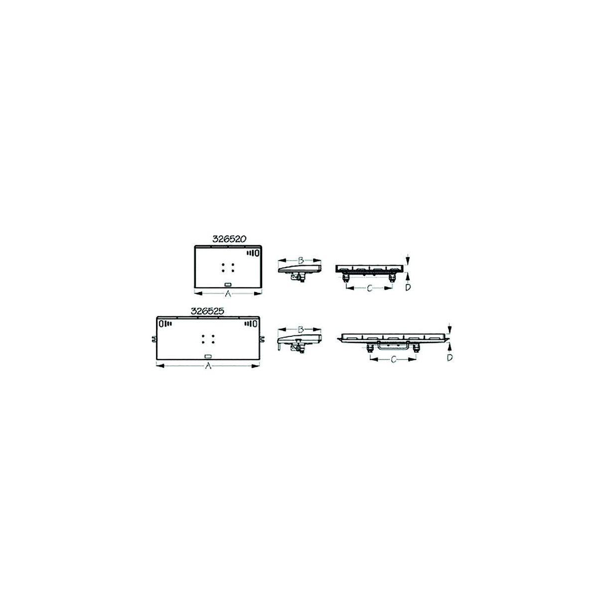 Sea-Dog 3265253 Fillet & Prep Table Round Rail Mount,  A: 20", B:12-5/8", C:13-1/2", D:2-3/8",  Large,  3/4"-1-1/4"