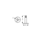 Sea-Dog 3295151 Fixed Antenna Base, A: 4-1/4", B: 3", C: 2-1/4", 1/4" RH
