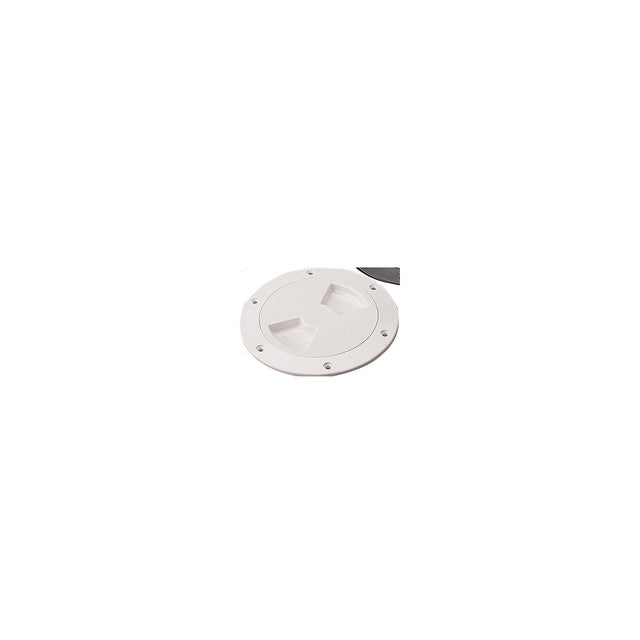 Seadog 3361521 Smooth Finish Quarter-Turn Deck Plate, White, , A: 5-1/2" , B:6-3/4", C:5-3/8", D:6-1/8"