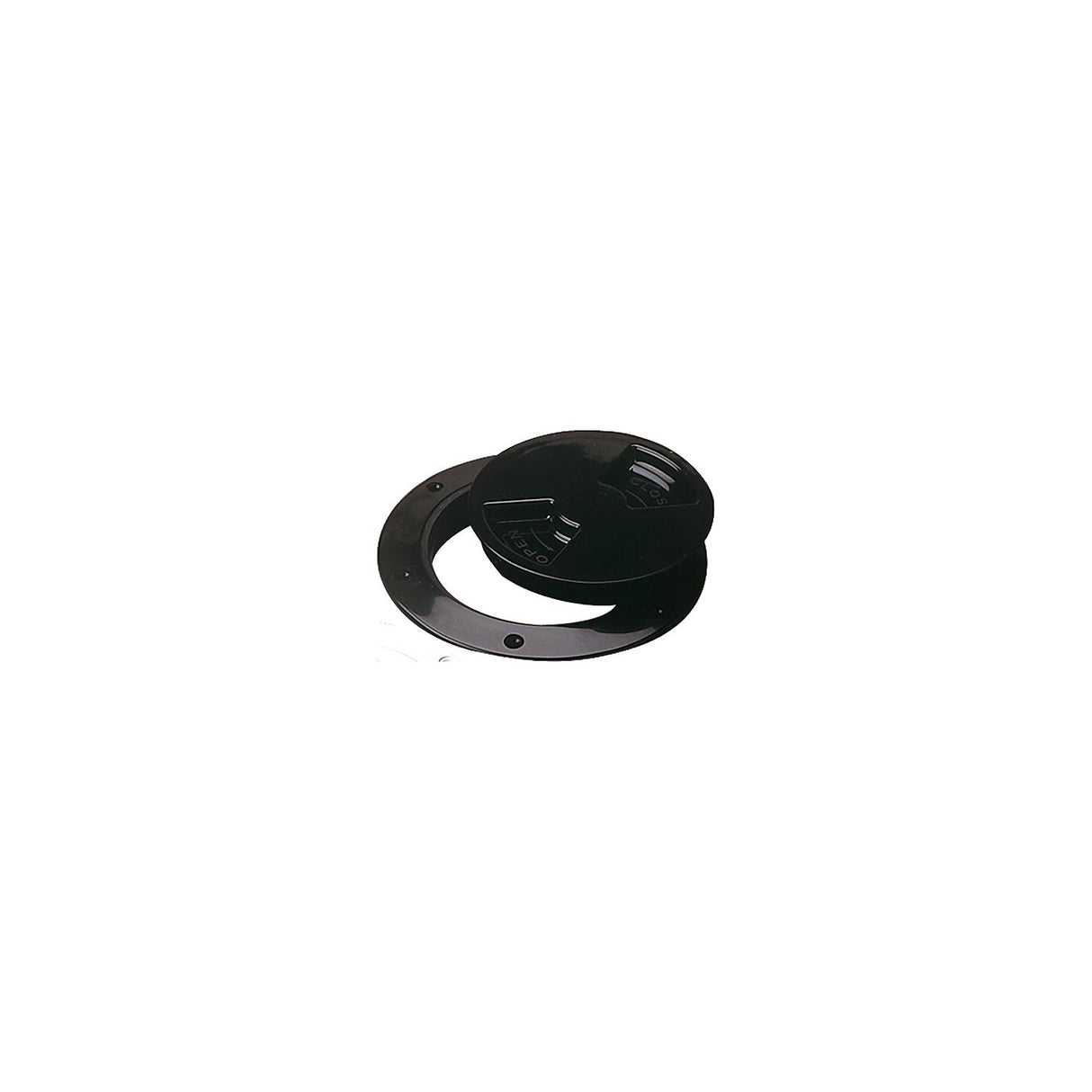 Seadog 3361651 Smooth Finish Quarter-Turn Deck Plate, Black,A:6-1/2" , B:8-1/8", C:6-1/2", D:7-3/8"