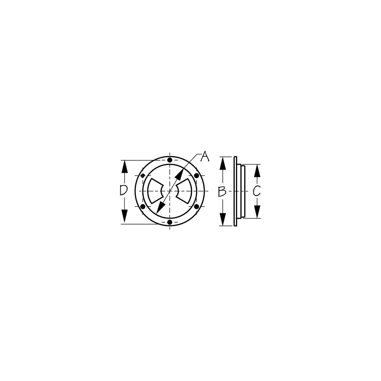 Quarter-Turn Deck Plate w/Internal Collar