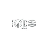 Sea-Dog 3364101 Low Profile Pop-Out Deck Plate, A: 6" , B:5-1/4", C=4-1/8", D: 3/16", White, #8 FH