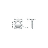 Sea-Dog 3373161 Flush Hose Vent, 3" Hose,  A: 2-13/16", B: 2-3/4", C:3-11/16", D:5/16" ,Hose/ Hole Size : Up to 3", White