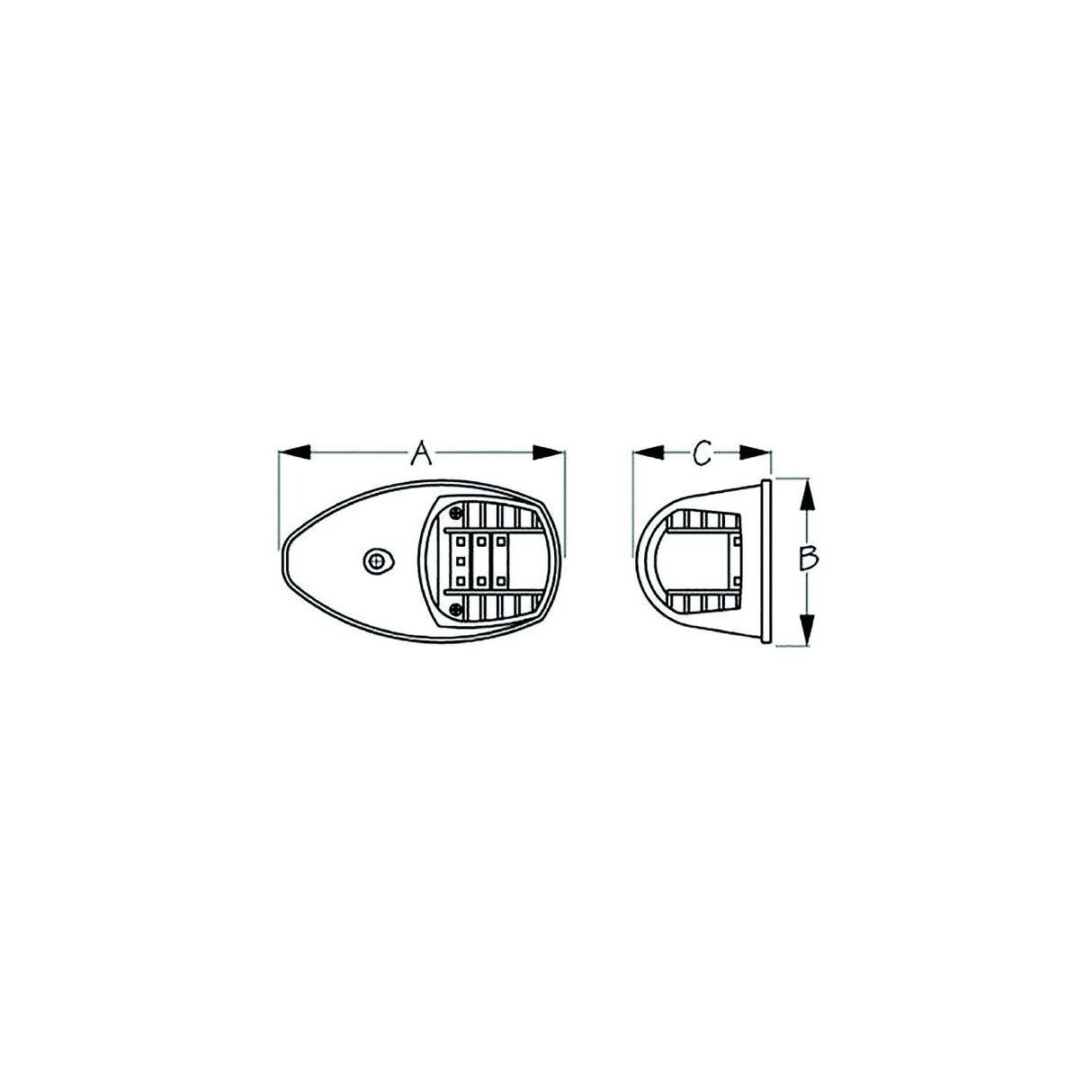 Sea-Dog 4000701 LED Side Mount Lights, , A:3-7/8", B:2-1/4", C:1-7/8", 12V, Stainless