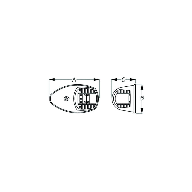 Sea-Dog 4000701 LED Side Mount Lights, , A:3-7/8", B:2-1/4", C:1-7/8", 12V, Stainless