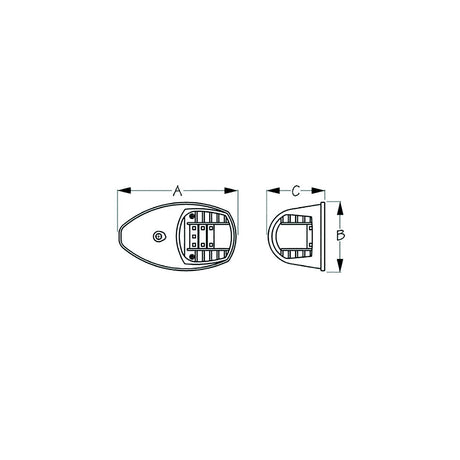 Sea-Dog 4000731 LED Side Mount Lights, A:3-7/8", B:2-1/4", C:1-7/8", 12V , Black,