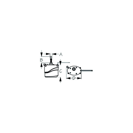 SeaDog Powder Coated Aluminum & Stainless Waterproof Standard 12V Wiper Motor | 2-1/2" Shaft | White Finish