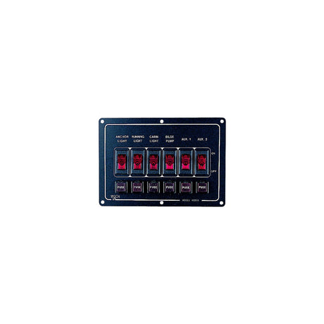SeaDog 422210 Illuminated Horizontal 6 Switch Panel