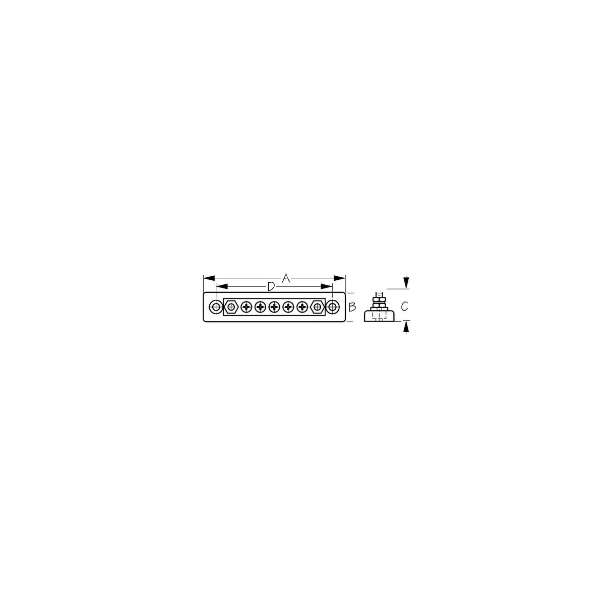 Sea-Dog Line 4267101 Screw Terminal Buss Bar, 5 Terminals