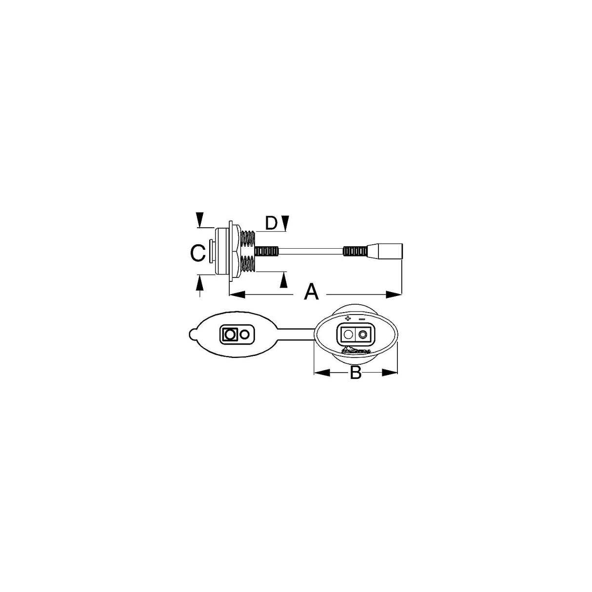 SeaDog 4269501 SAE Power Socket, Front Mount