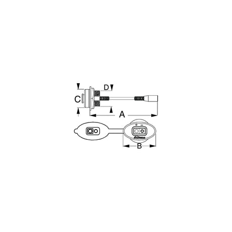 SeaDog 4269501 SAE Power Socket, Front Mount