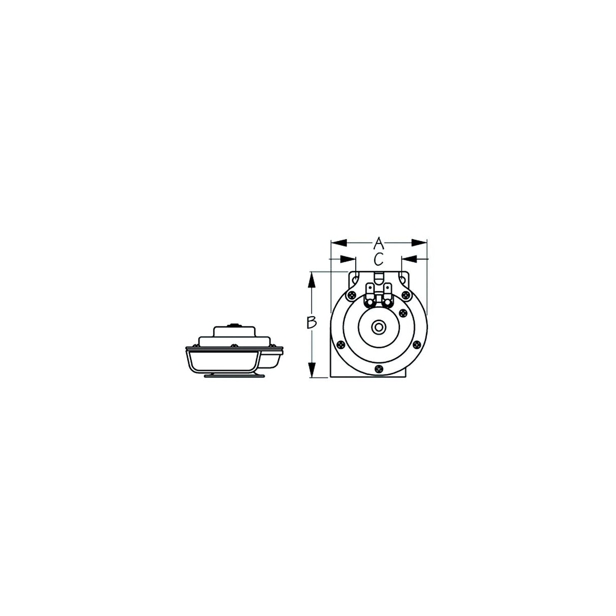 SeaDog 431310 Black Finish Hidden Mount 3 Amp 107 DB Mini Compact Horn | Powder Coated Steel