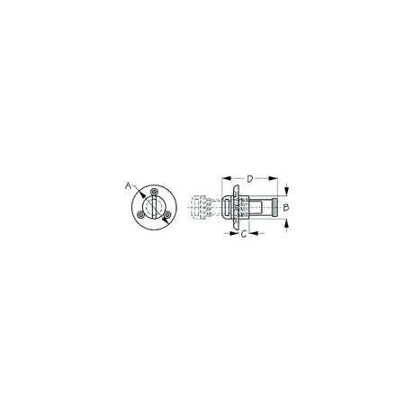 Sea-Dog 5200601 Captive Garboard Drain and Plug, A: 2", B: 1-1/8", C:1-2", D: 2-5/8" #8 FH