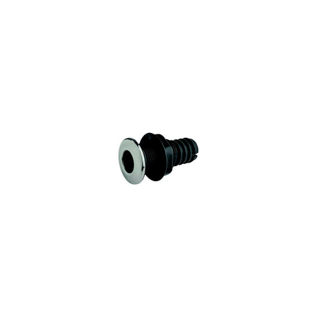 Sea-Dog 520823 Thru Hull with Stainless Cap, A: 1-7/8", B: 7/8”, C: 1-3/4",D: 3-3/8", E: 1-3/16”, F: 1-1/8", Stainless