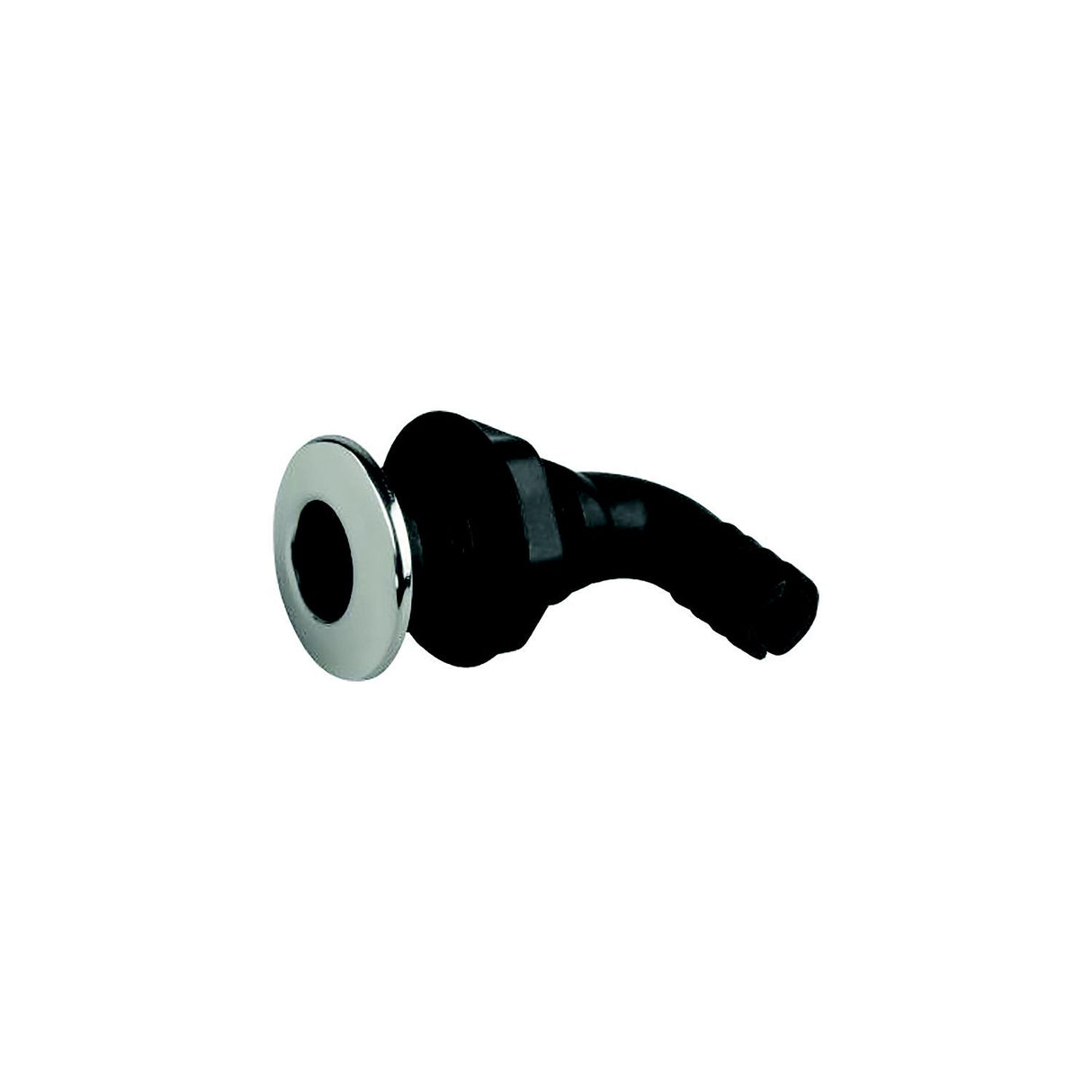 Sea-Dog 520835 90° Thru-Hull With Stainless Cap, A:2-3/8", B: 1-1/8", 1-13/16" ,D: 4-5/16", E: 1-9/16" ,F: 1-1/2", Stainless