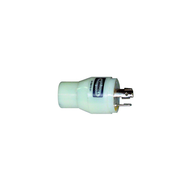 Hubbell HBL31CM29 White 15A/20A 125V Straight Blade Female to 30A 125V Twist Lock Male Adapter