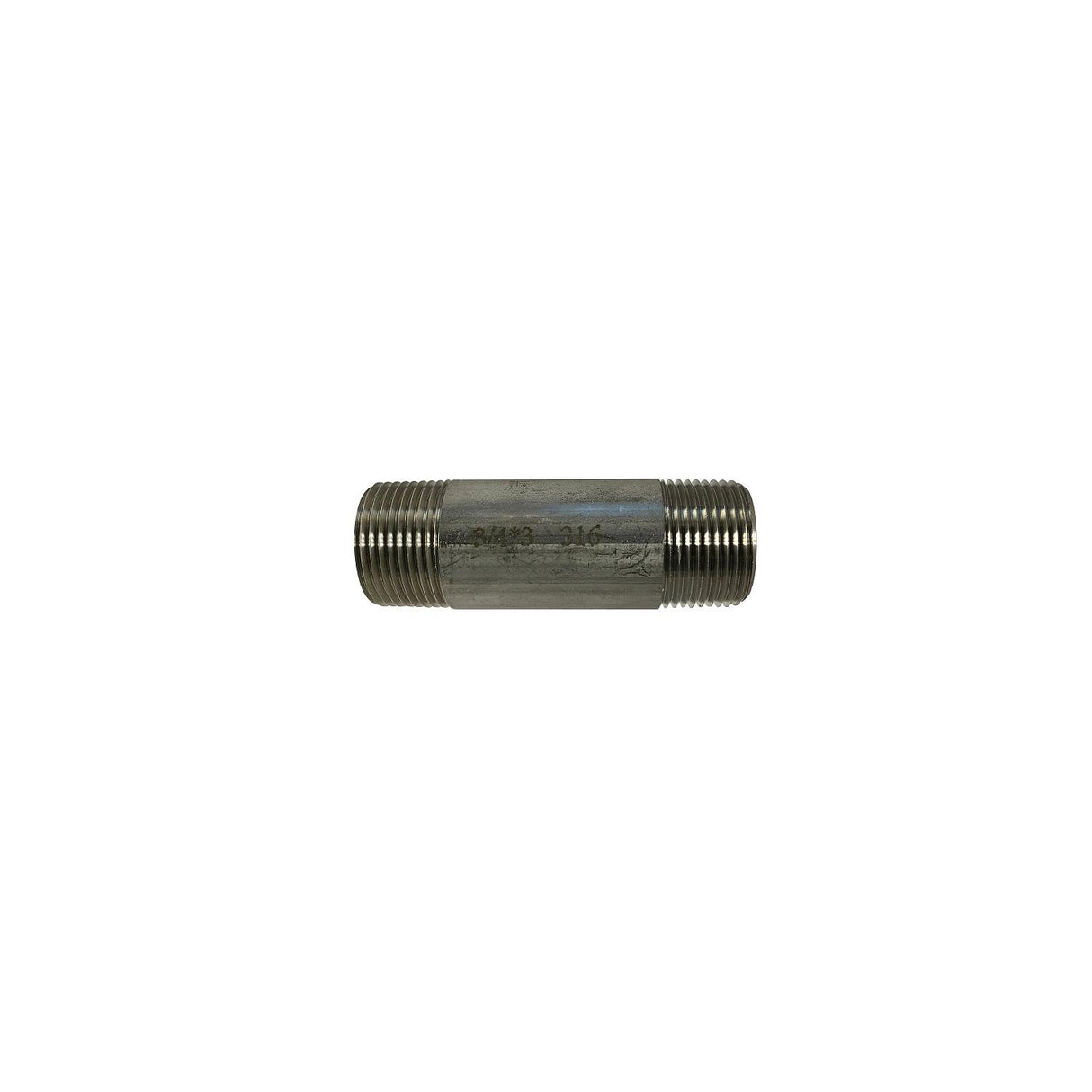 70080 316 Stainless Steel Nipple, 3/4" x Close