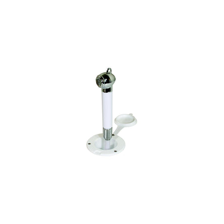 Scandvik 10298 Recessed Transom Shower White With 13' Nylon Hose, Horizontal Mount Only