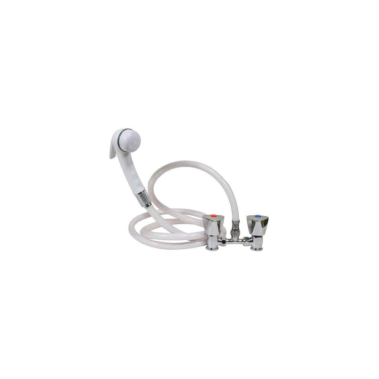 Scandvik Euro Shower Kit,  White Sprayer With White Hose and Triangle Knobs