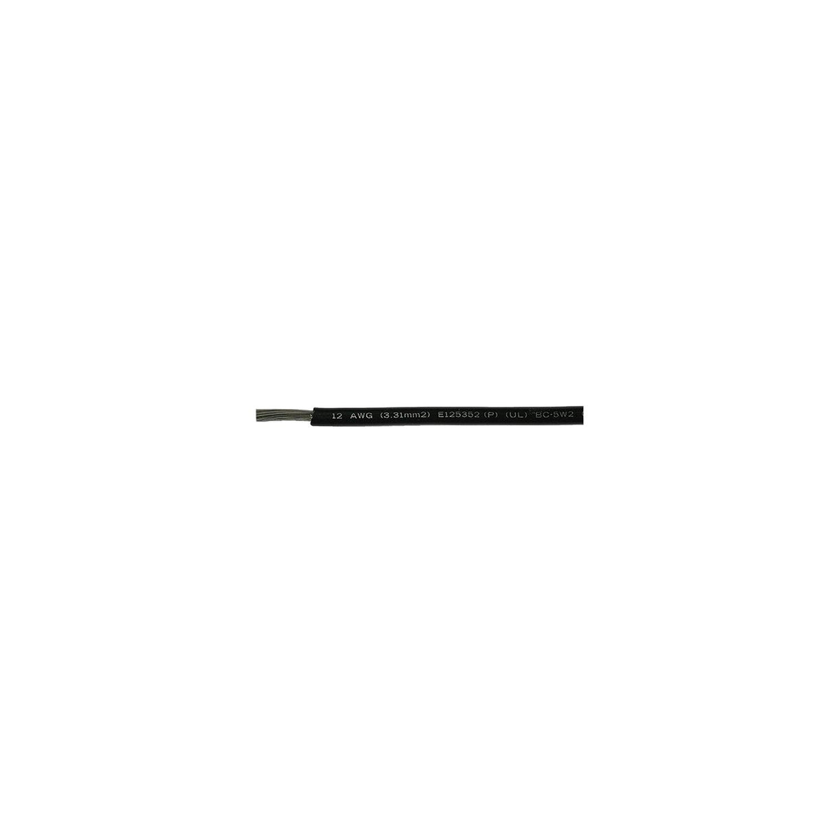Cobra Wire A2004T0725FT Tinned Copper Battery Cable, 4 AWG, 25', Black