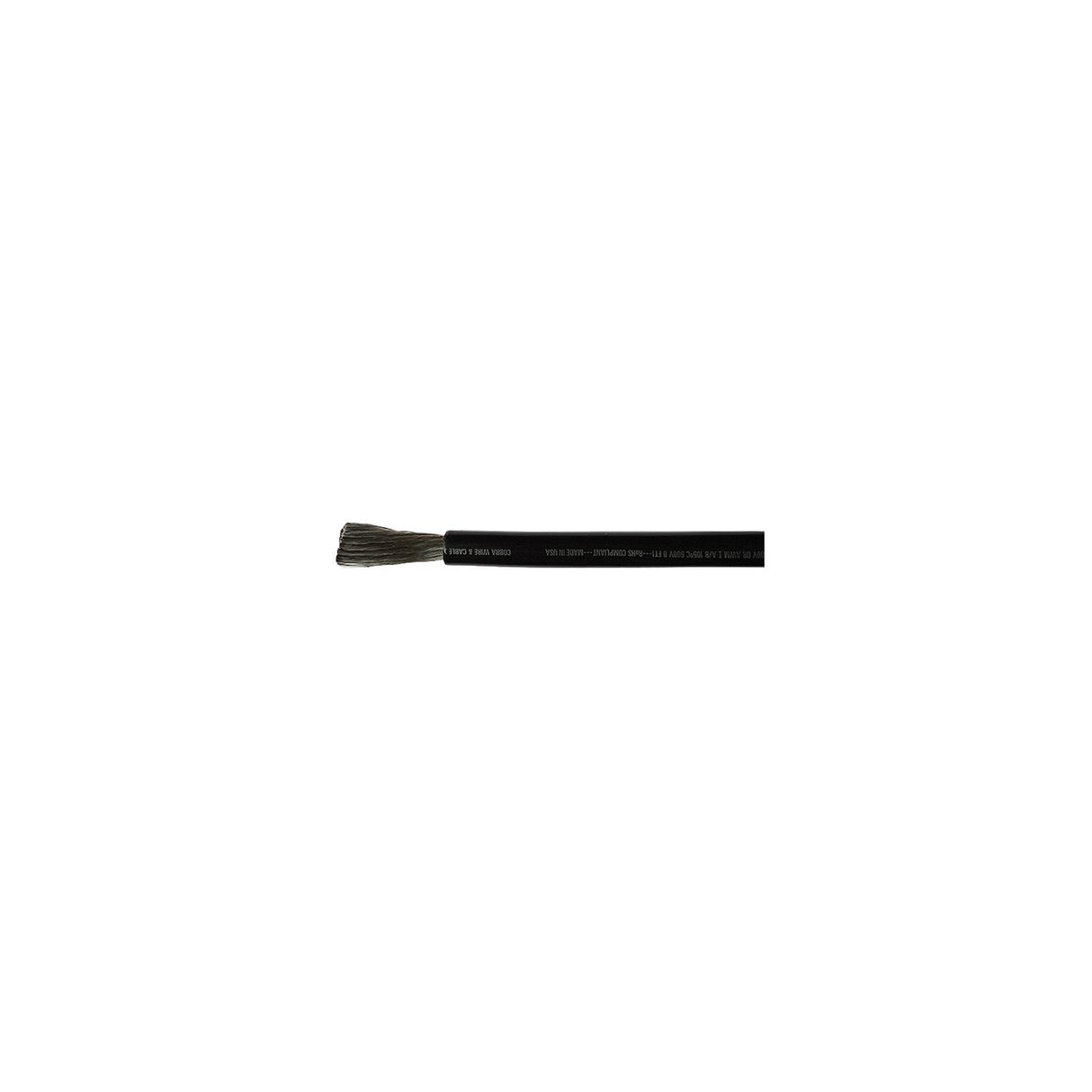Cobra Wire A2120T07025FT Tinned Copper Battery Cable, 2/0, 25', Black