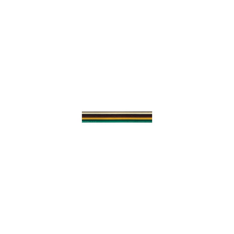 Bare Copper Bonded Ribbon Cable, 100' 16/4 AWG White/Brown/Yellow/Green